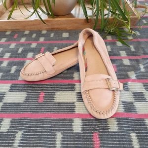 Blush Suede Loafers / Moccassins - Size 10